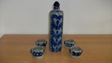Steingut Schnapsflasche mit
