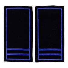 Schulterschlaufen 2 Balken blau + Paspel