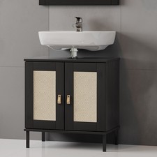 Waschbeckenunterschrank Badschrank Massivholz 62x65cm Kiefer schwarz NEU OVP!!!