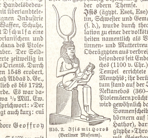 Alte lithographie isis ca - lithographie,, isis,