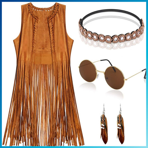 Hippie kostüm damen set - kostüm,