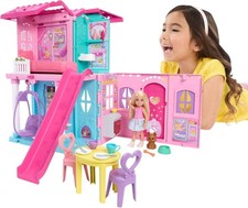 Barbie Chelsea Spielzeug-Puppenhaus mit über 15 Accessoires, das Pop-up-Haus