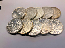 10 Stück Belgien 500 Francs   1980 Silber 25  g   AG  0.185