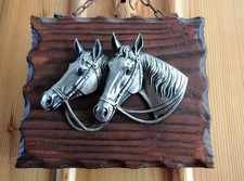 Pferde Relief Bild Silberoptik
