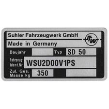 Typenschild - Simson Dreirad