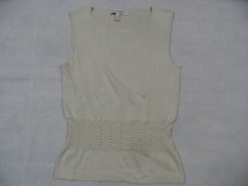 MARIA DI RIPABIANCA chicer Pullunder Seide beige m. Perlen Gr. 40 TOP HA1219