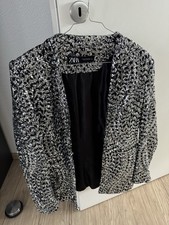 Zara Pailletten Blazer Kurz Schwarz Neu NP 59 Euro Jackett Smoking Jacke
