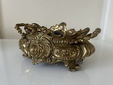 Pflanzschale Übertopf  Metall Gold oval mit Einsatz-Pflanzschale Vintage Antik 