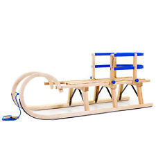 HolzFee Premium Hörnerschlitten mit Lehne Baran E 115 RLS Schlitten ESCHEN-Holz