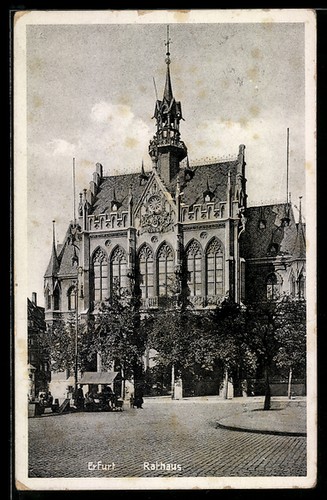 Erfurt ansichtskarte rathaus - erfurt,, ansichtskarte,