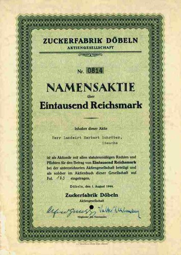Zuckerfabrik döbeln 1944 - zuckerfabrik, ag