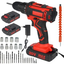 24V Akku Bohrschrauber Set mit 42Nm Drehmoment 2-Gang LED 25 Bits für Profi