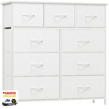Kommode 9 Schubladen Weiß