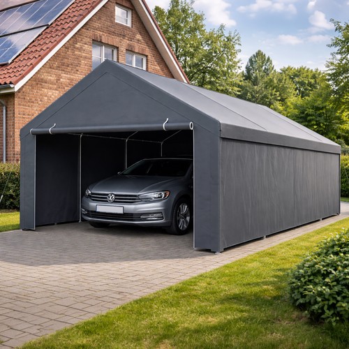 Zeltgarage grau carport - zeltgarage,