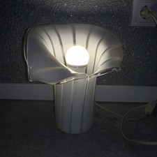 Design Tischlampe Fischer Leuchten Glaskelch Blütenkelch weiss SUPER!!!!!