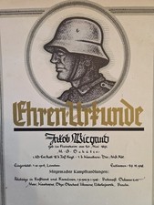 Bayern Goldene Tapferkeitsmedaille Wiegand MG Schütze Ehrenurkunde Reservistika