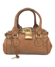 Chloe Paddington Leder Handtasche braun Vorhängeschloss Schlüssel mit...
