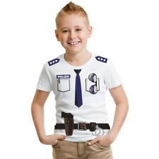 Junge Kinder T-Shirt Polizei Polizist Uniform Kostüm Fasching Jungs Geschenk