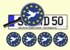 4 x Nummernschild Aufkleber