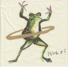 3 lose Servietten ~ Work it Frosch mit Hula Hoop Reifen Sport
