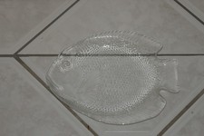 Fischplatte Fischteller Arcoroc France ca. 27 x 21cm Glas Servierplatte