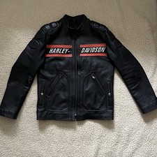 Harley-Davidson Motorrad Lederjacke Gr. M Schwarz Orange Protektoren