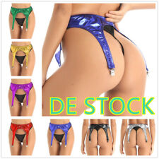 DE`Damen Strumpfgürtel Strumpfhalter Lack Leder Dessous Stretch Strapsgürtel