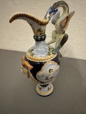 Gien Drachen Henkel Vase Sig