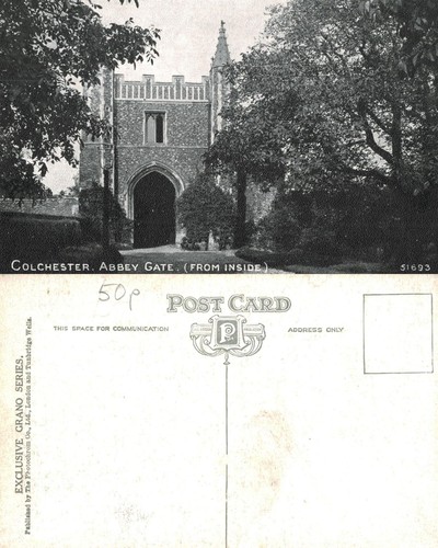 Vintage postkarte colchester - postkarte,