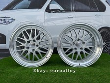 4X R19 Zoll 5X120 BBS LM Style Silber + Poliert Rand Räder : Für E39 E60 E63