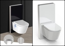 Glas-Sanitärmodul für Wand-WC mit Sensorbetätigung Spülkasten Vorwandelement