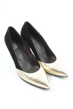 LIVA LOOP High Heels Damen Pumps Gr. DE 41 schwarz-goldfarben Elegant