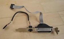 Retro Slotblech Bracket PS/2 und Seriell Serial DB25 D-SUB 25 (m) Full Profile