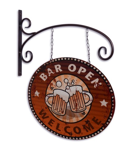 Blechschild bar open bier - blechschild,
