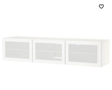 tv bank weiß, IKEA, Besta, 3 Türen mit Glas