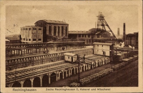 Recklinghausen zeche - ak, recklinghausen,