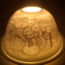 Windlicht Wald Schneemann