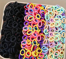 50-100x Haargummi Schwarz Haarband Zopfgummi Haargummis Kinder elastisch Damen ✅