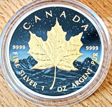 1oz Silber Maple Leaf Colorized "Night" Edition 2022 Auflage 100 Stück RCM