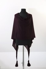 ° OPUS ° Feinstrick PONCHO Gr. One Size weinrot Schal WOLLE Mix Apiera