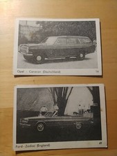 2 x alte vintage Sammelbilder Auto Ford-Zodiac Nr. 49, Opel-Caravan 14 Originale