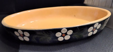 Vintage ovale Auflaufform Elsass Keramik blau mit Blumen