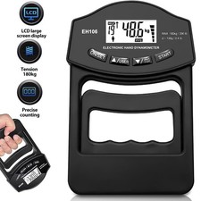 LCD Präzisions-Digital-Handdynamometer Handgriff-Kraftmesser 396Lbs/180Kg NEU