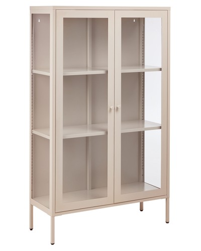 Vitrine stahl beige - vitrine, mit