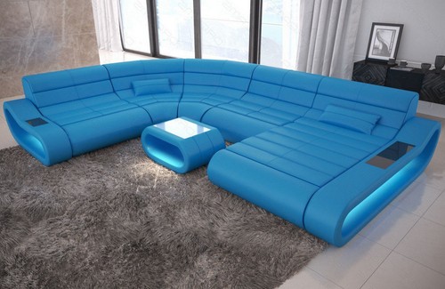 Leder sofa wohnlandschaft led - leder,