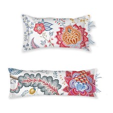 Dekokissen Blüten Streifen PiP Studio Tree of Life Zierkissen Weiß Gestreift