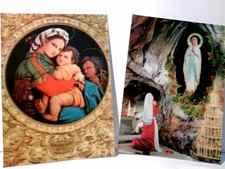 Nostalgie / Vintage. Madonnen. 3 D - Karten. 2 x Alte Ansichtskarte / Postkarte 