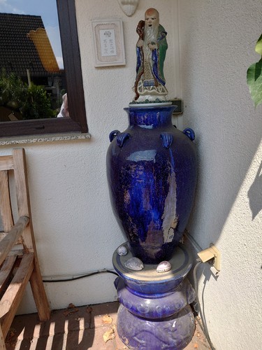 Große blaue keramik bodenvase - blaue, keramik-bodenvase