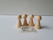 4x Figurenkegel Holz Figur 4.5cm groß, Spielfigur Basteln, neu 860-07