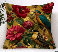 Kissen Bezug 45 cm floral Vogel passend zu Essenz Kappel Fleuresse Estella Pip